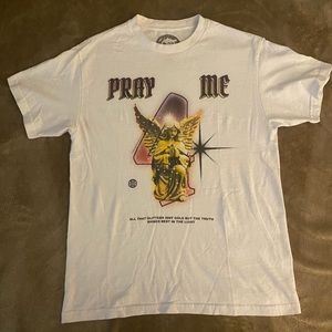 White “PRAY 4 ME” shirt